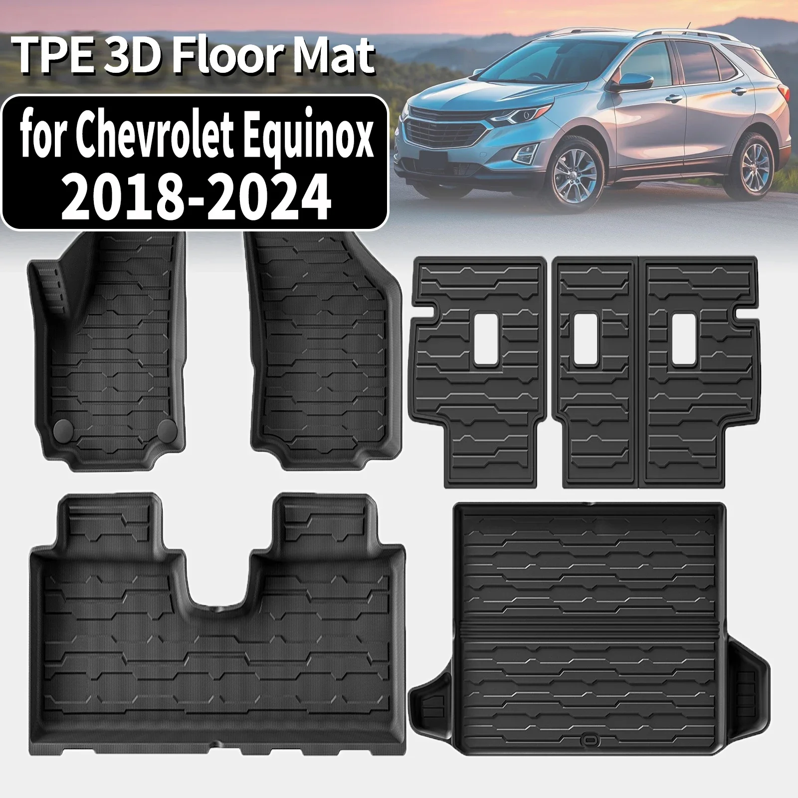

for Chevrolet Equinox 2024 2023 2022 2021 2020 2019 2018 Eco-Friendly TPE Floor Mats Non-Slip Dustproof Car Interior Accessories