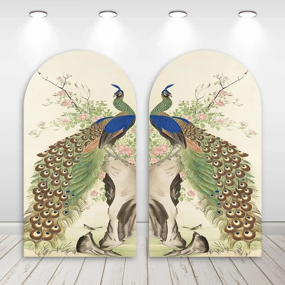 

Декоративный фон Mehofond для фотосессий: двусторонний, в индийском стиле, с изображением павлина и цветов, для свадеб, дней рождения, вечеринок, детских праздников, арок Chiara