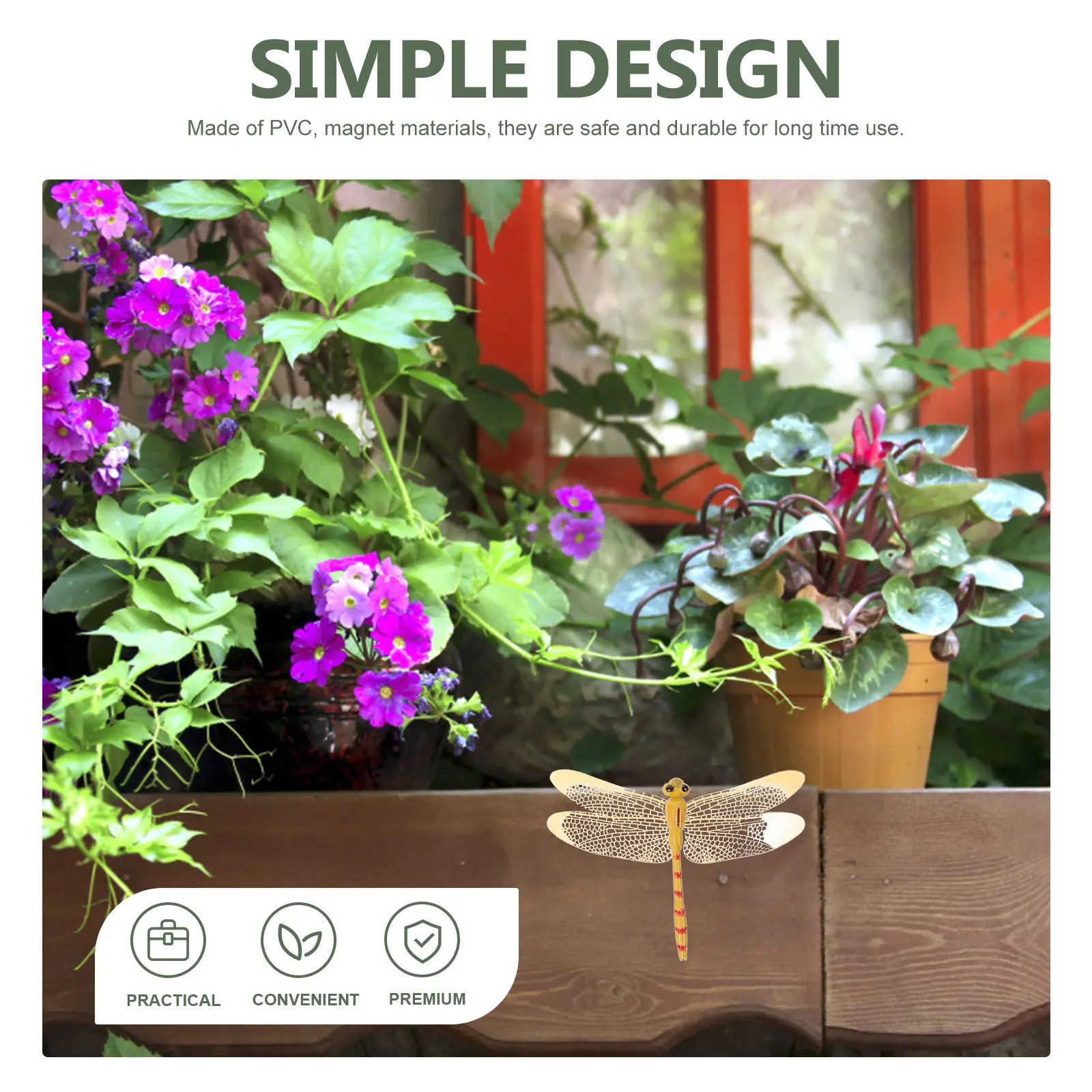 25Pcs 3D Simulated Dragonfly Fridge Magnets PVC Refrigerator Decor Strong Adsorption Lovely Shape for Home Kitchen Office