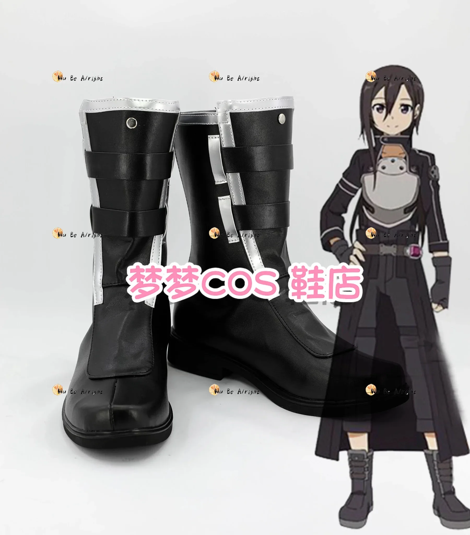 

Аниме Sword Art Online Kirigaya Kazuto Kirito обувь для косплея сапоги на заказ Хэллоуин карнавальный реквизит для вечеринки