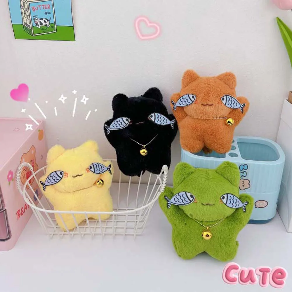 Bag Pendant Plush Fish Cat Keychain Cute Stuffed Doll Taiyaki Fish Cat Plush Fish Cat Keyring Fluffty Animals