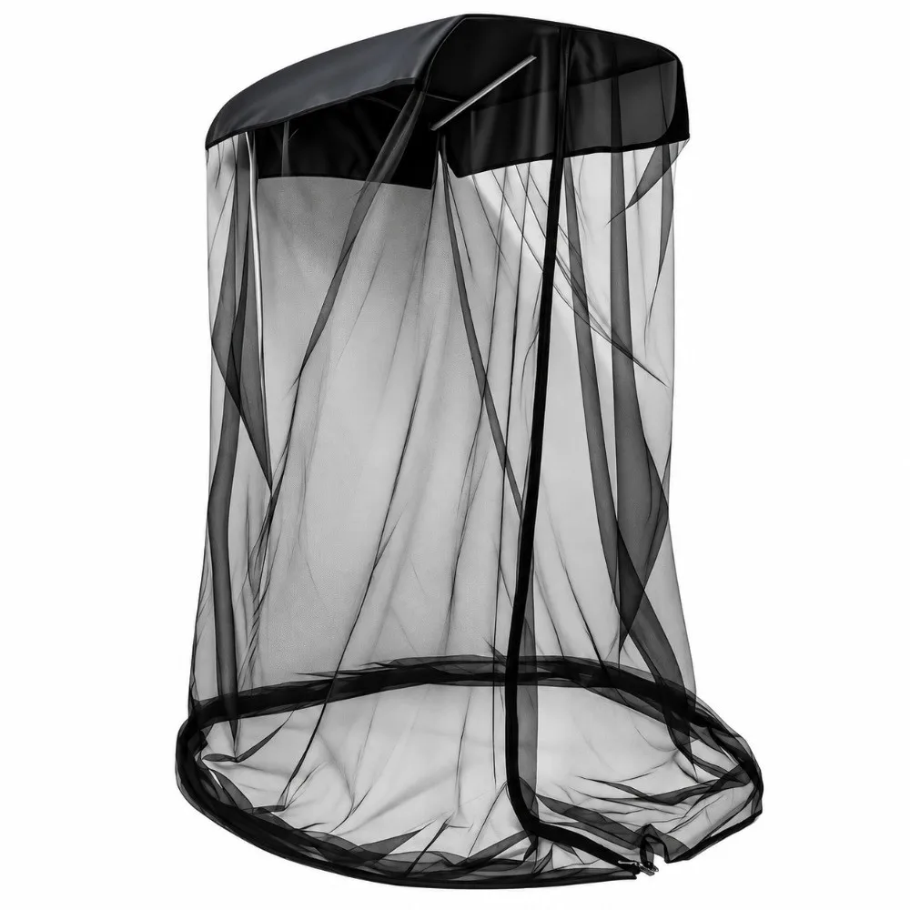 200x125x200cm Patio Swing Net Cover High Density Mesh Steel Wire Frame Camping Net Screen Widened Bottom Design Zipper Door
