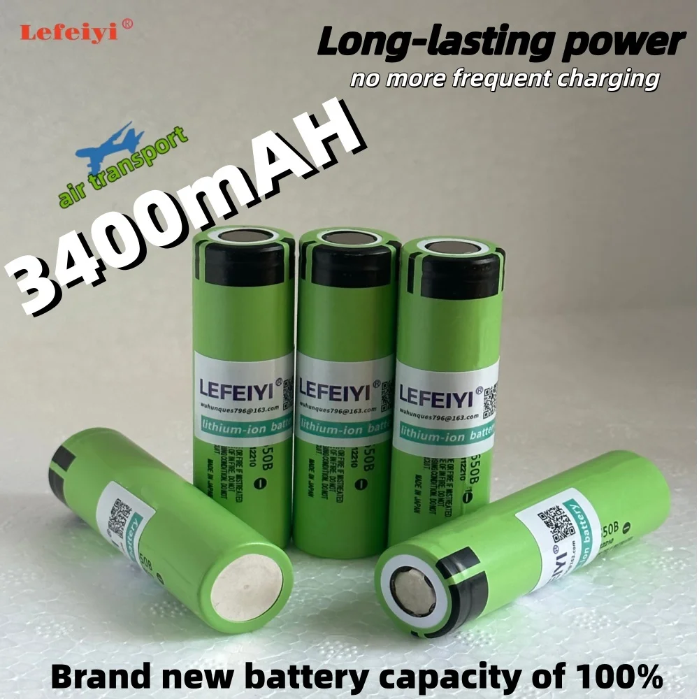 2026 Original High-capacity NCR18650B 34B 3.7V 18650 3400 MAh Rechargeable Lithium-ion Battery Flashlight BatteryCapacity 100%