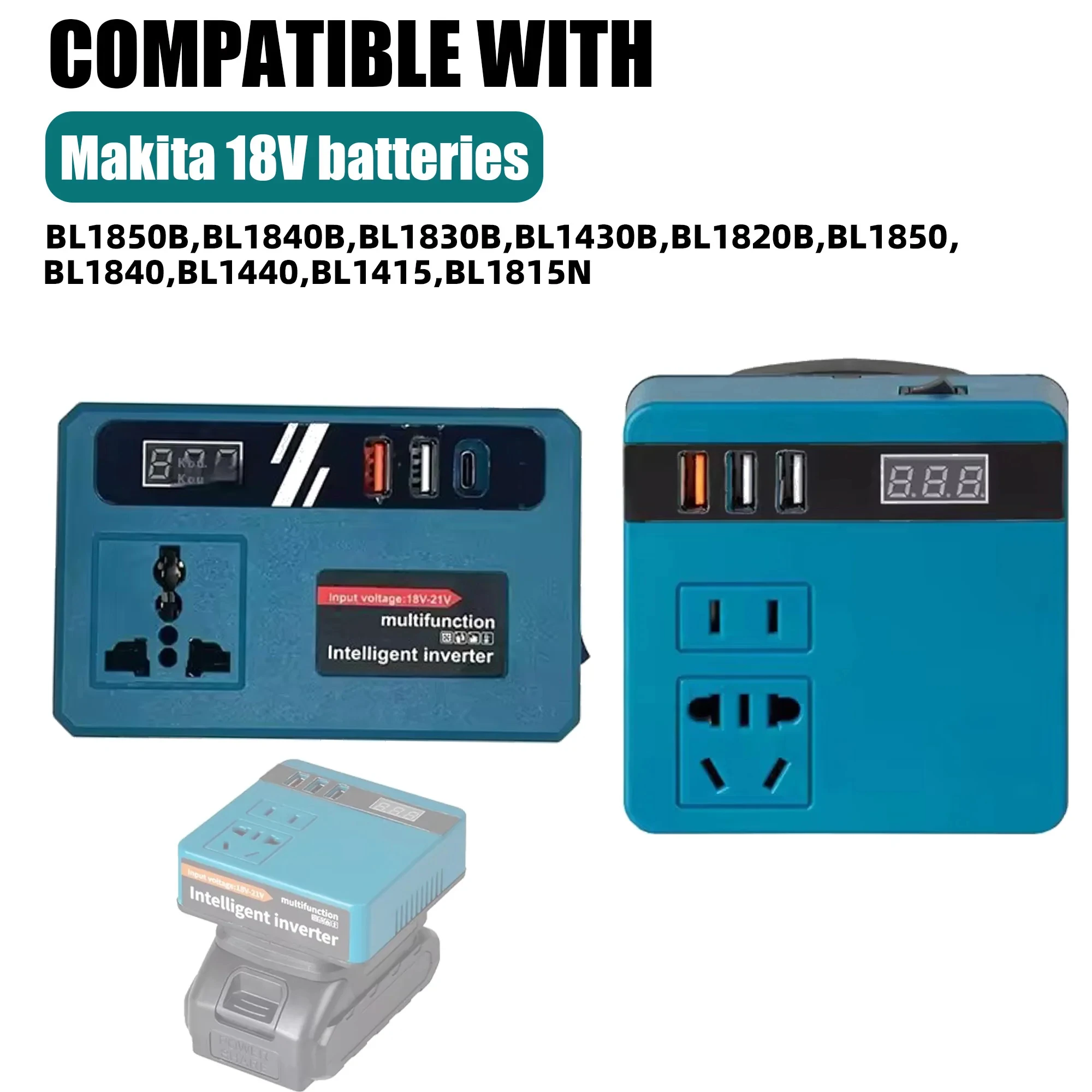 120W Lithium Battery Inverter DC 18-21V To AC 110V 220V Electric Tool Battery Inverter Power Inverter For Makita Outdoor Work