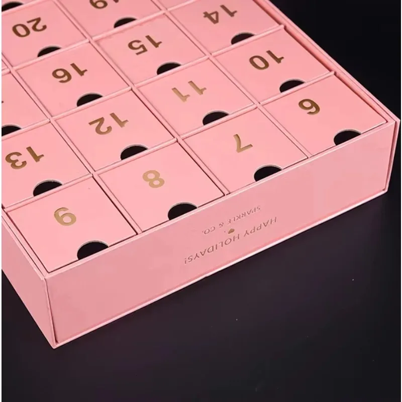 Customized queryCardboard Box With 24 Drawers for Cosmetic Beauty Advent Calendar Packaging Gift Boxes