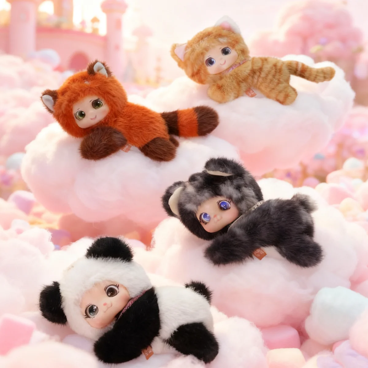 

Kawaii случайный узор плюшевая игрушка животное кролик в полоску кошка виниловые плюшевые игрушки лежачая поза животное подарок на день рождения и Рождество для детей