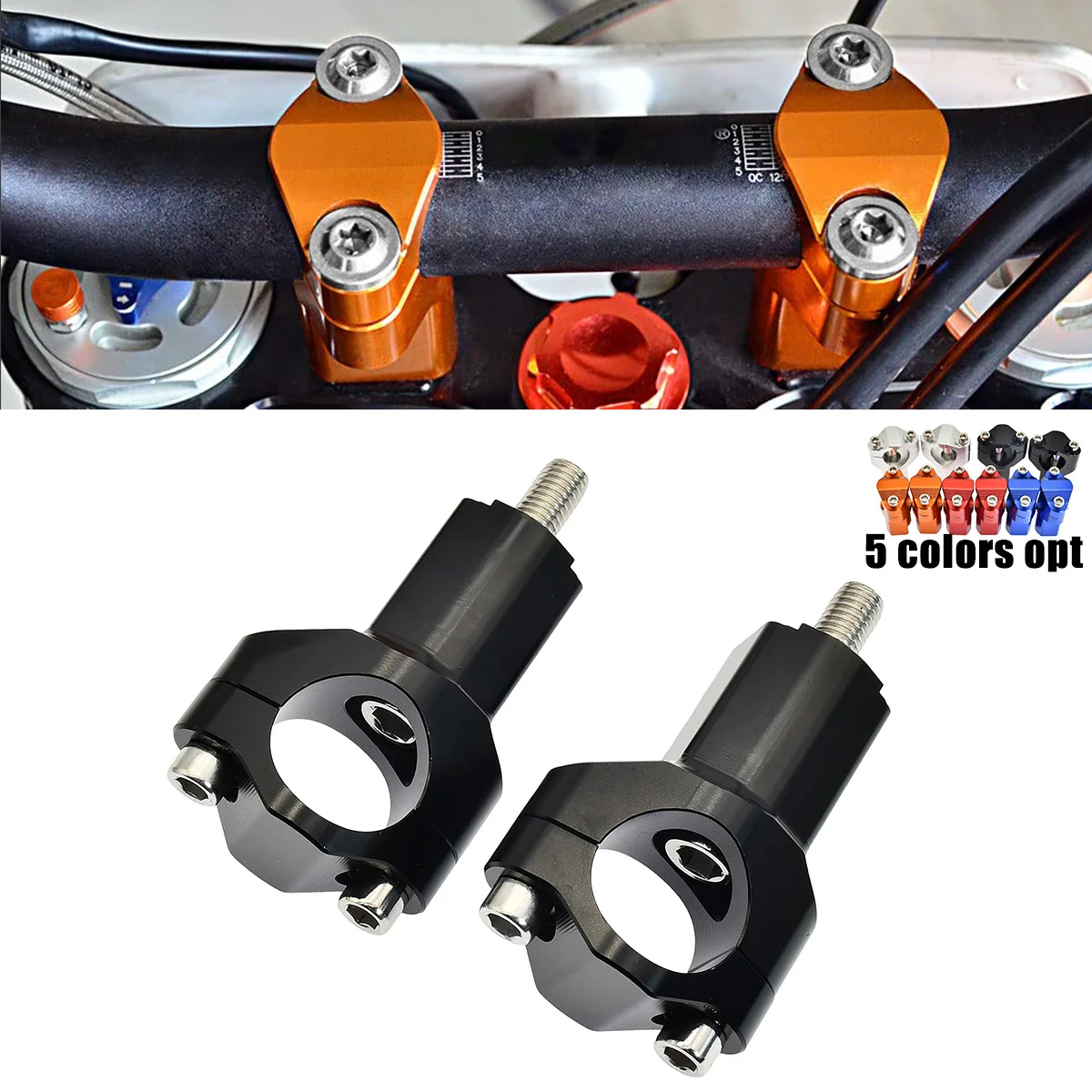 

55mm Handlebar Riser Bar Clamp Mount For KTM EXC 300 EXC 250 SX 125 EXC-F 350 SXF 450 530 XC XCF 690 SMC 690 Enduro R 2016-2023