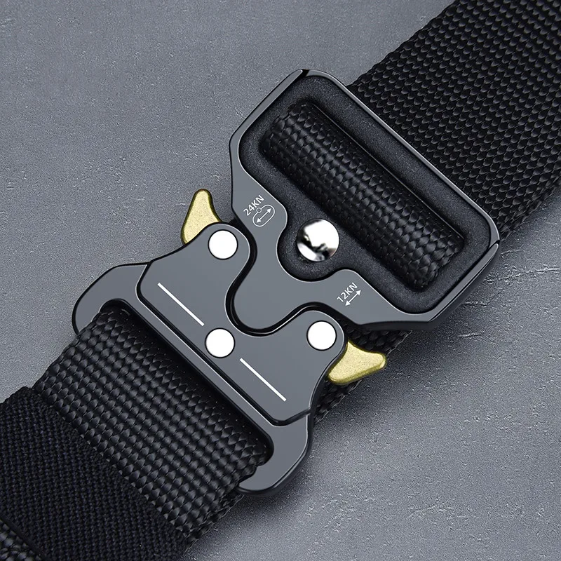 Metal Genuine Tactical Belt Quick Release Outdoor Military Belt Nylon Sports Accessories Set Men And Women Black Belt