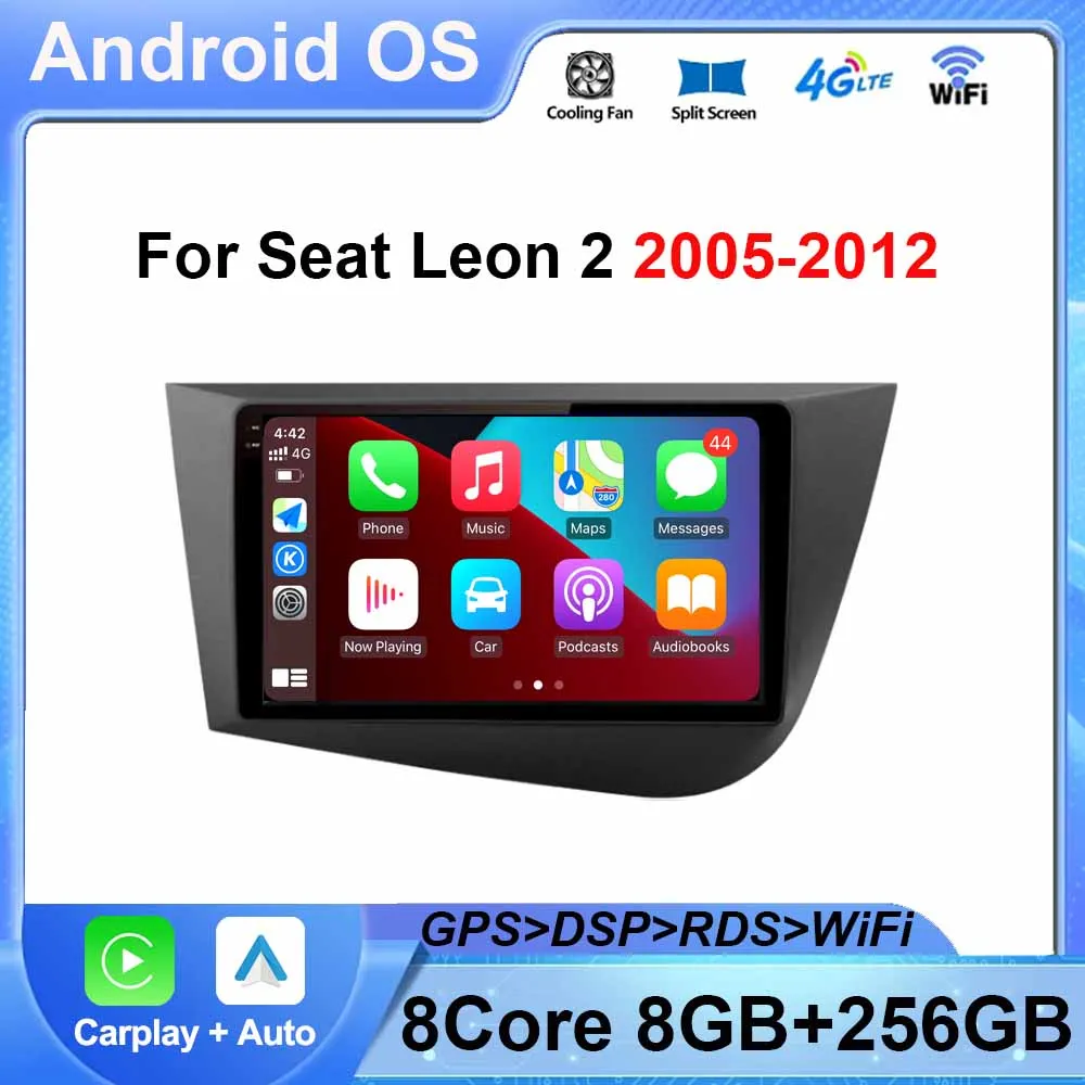 

LHD Android for Seat Leon 2 2005 - 2012 Car Radio Multimedia Video player Wireless Carplay Wifi GPS Navi DSP Stereo Autoradio BT