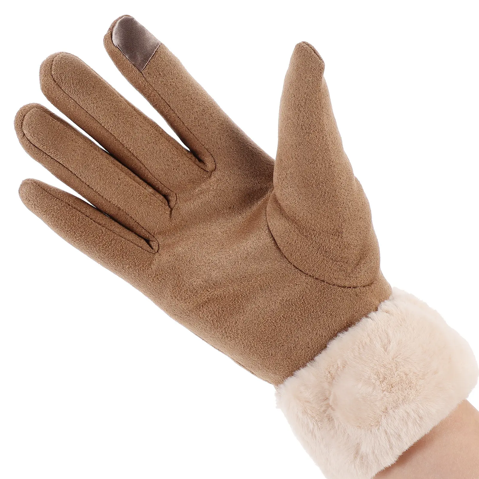 1Pair Women's Velour Gloves Thick Warm Lined Breathable Windproof Touchscreen Compatible for Riding Cycling Hiking Fall