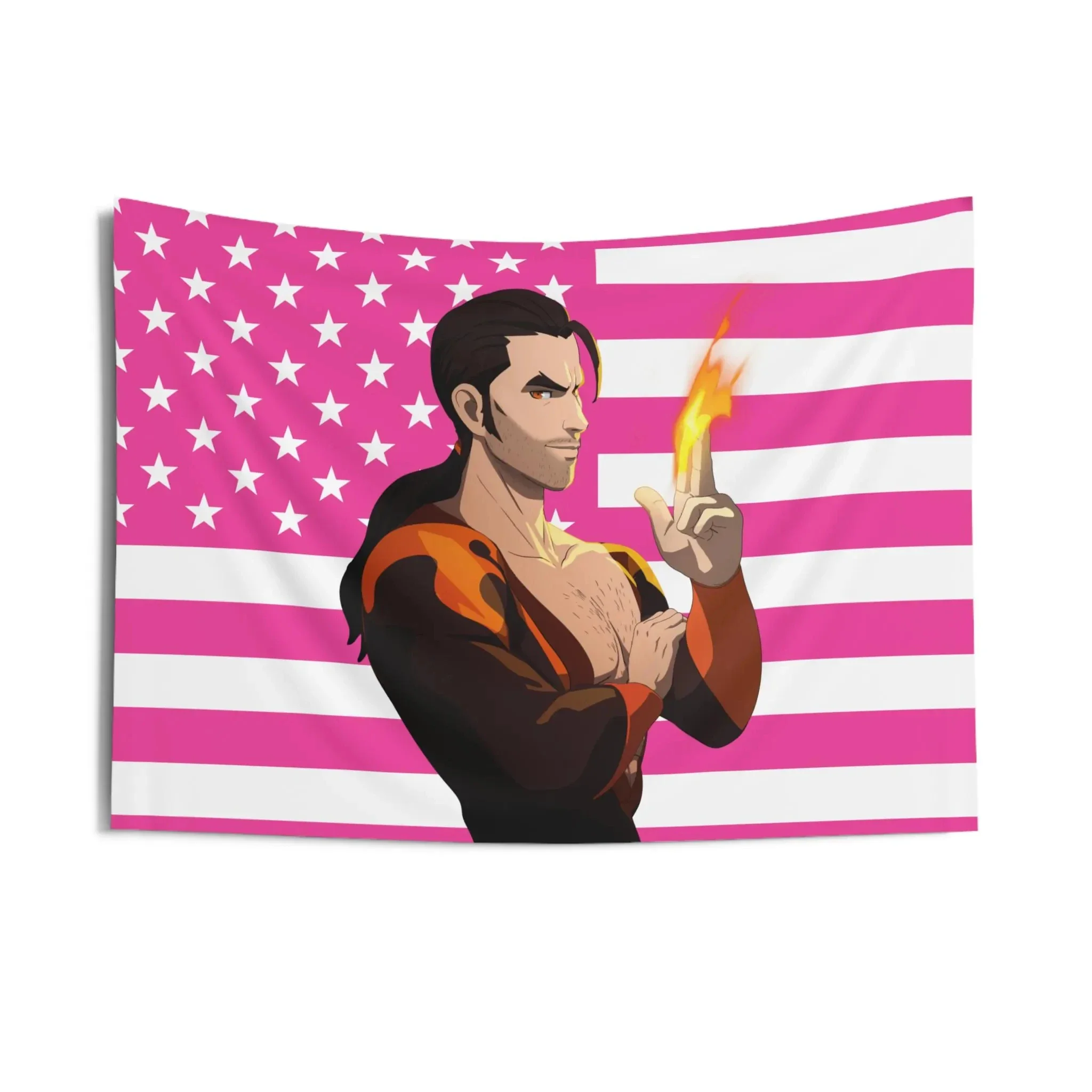Cartoon C-Character F-Flambae Pink Flag Decoration Garage Flags for Bedrooms Bedroom Stuff Outdoor Decorations Barber Shop Flaga