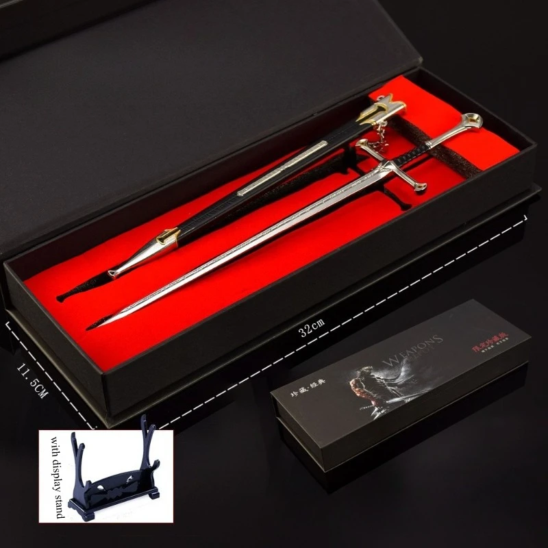 30 ซม./11.81in แหวนฟิล์มอุปกรณ์ต่อพ่วงอาวุธรุ่น Nasir Holy Sword ของขวัญ Box Edition ดาบโลหะของเล่นเดสก์ท็อปเครื่องประดับ