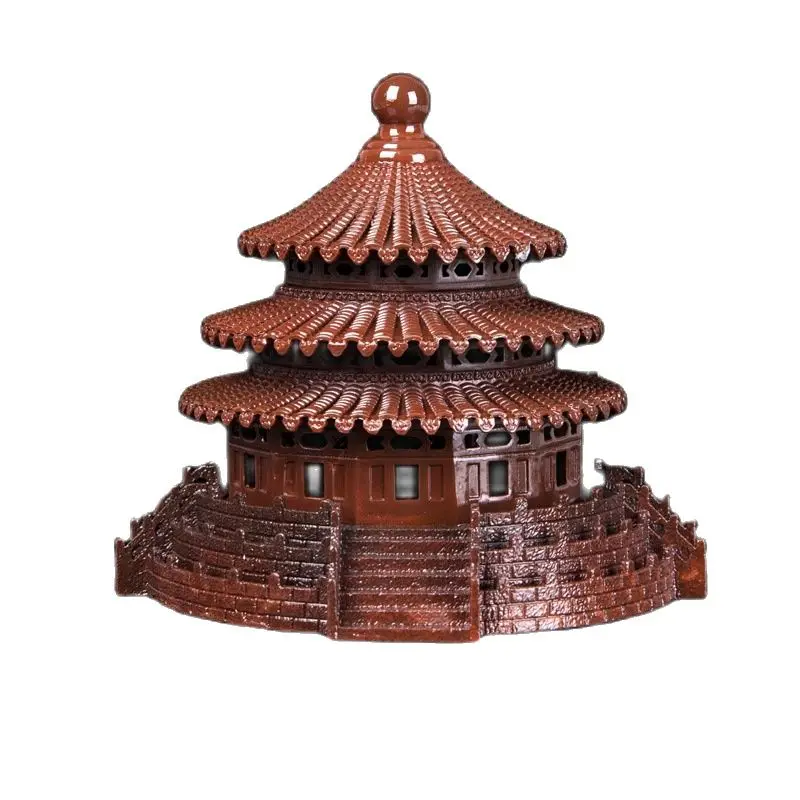 

Zinc Alloy Incense Burner Temple Pagoda Shape Incense Burner Holder Stove Home Temple Decoration Indoor Ornament