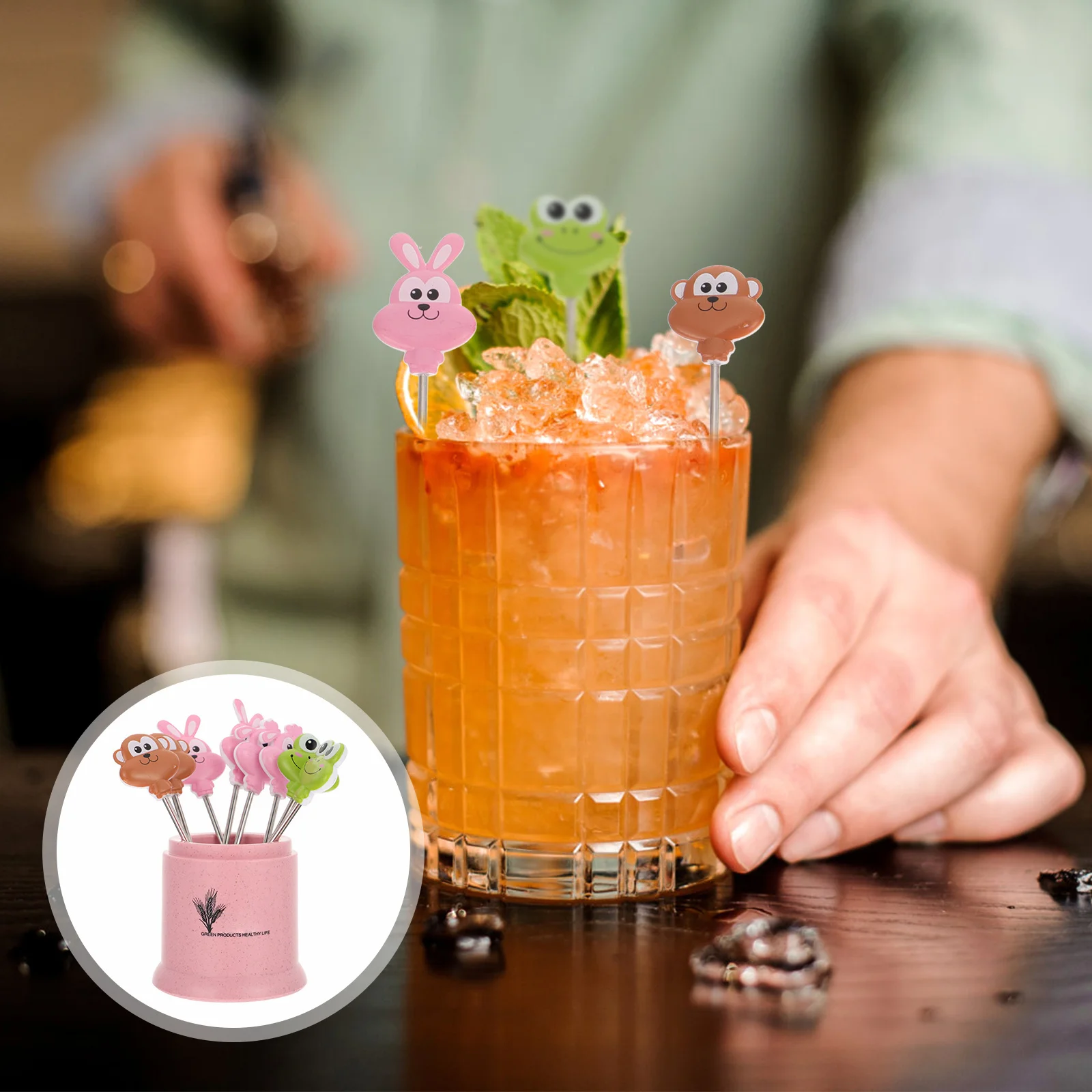 

16pcs Mini Fruit Picks Set Stainless Steel Cocktail Sticks For Drink Food Decoration Party Wedding Christmas Appetizer Tools