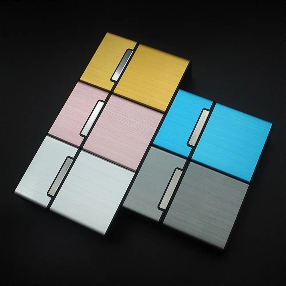 Magnetic Button Business Card Box Lightweight Aluminum Alloy Name Card Holder Hard Case Elegant Design ID Card Case Credit Card