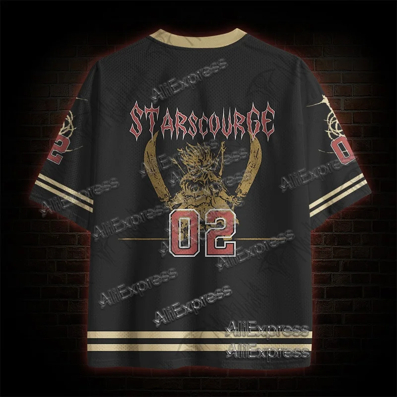 Hot selling street fashion quick drying mesh sportswear, adult and children's V-neck breathable T-shirts, horror movie series