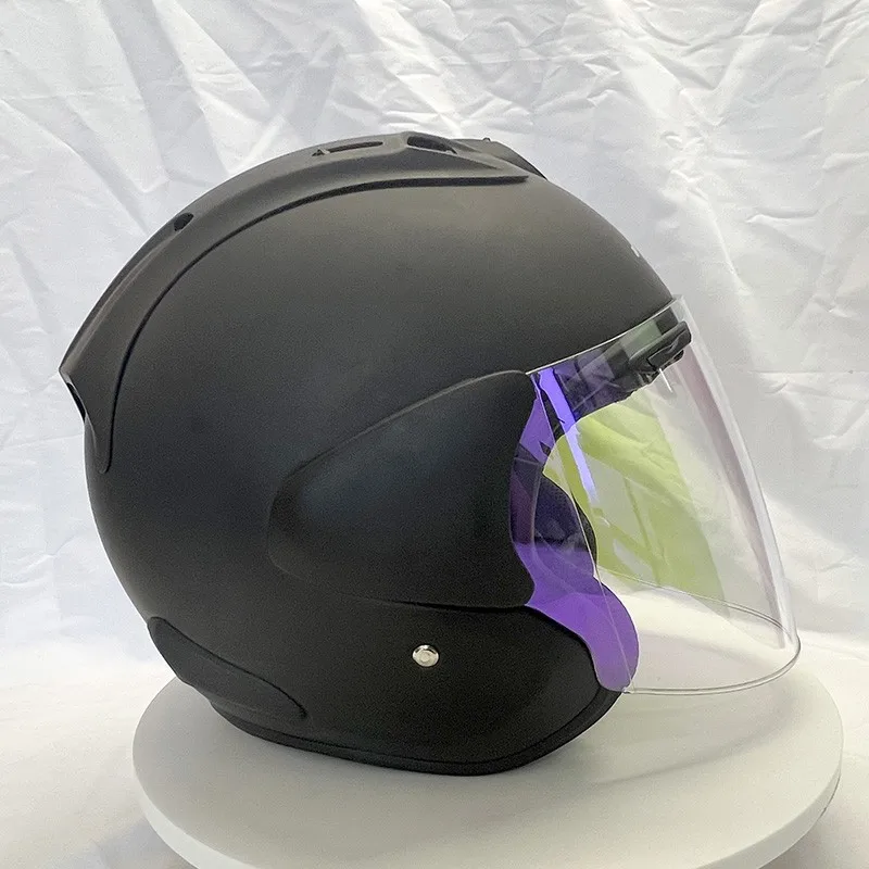 VZ-RAM High Quality ABS Classic 3/4 Open Face Helmet,For Harley Motorcycle And Cruise Motorcycle Protection Helmets,Matte Black