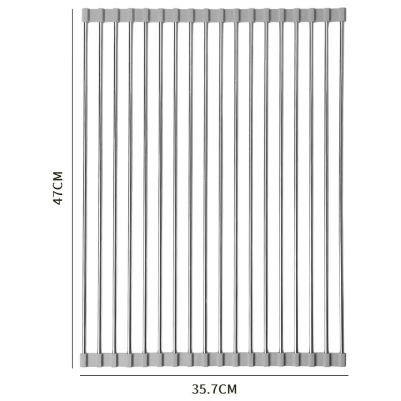 Kitchen sink drain rack, sink, bowl and chopsticks water control rack, silicone foldable storage roller shutter