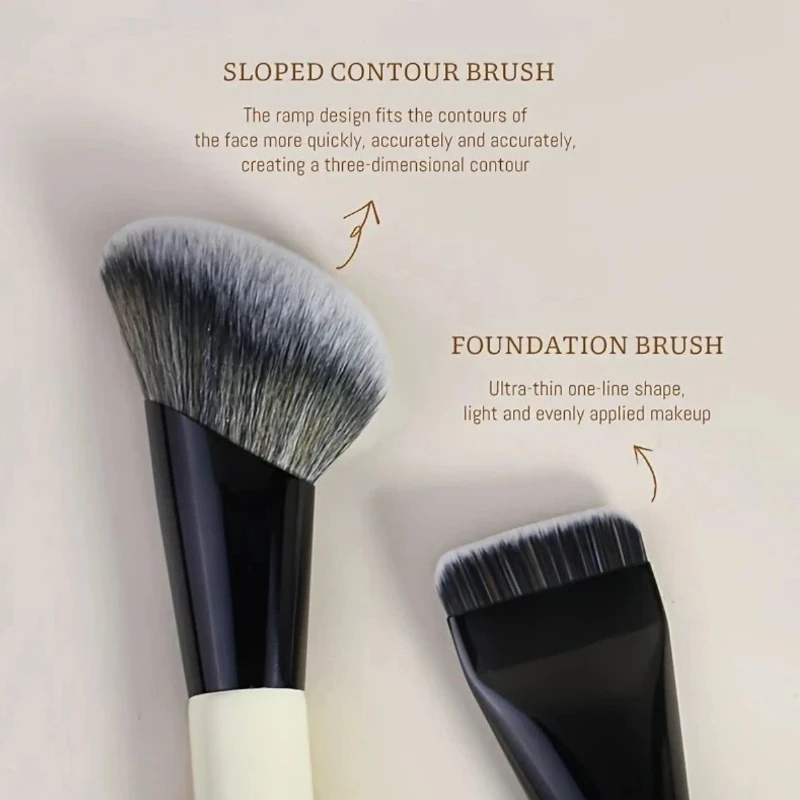 Double Headed Foundation Brush Vegan Cruelty Free Angled Foundation Brush Set Professional Beauty Blending Tool
