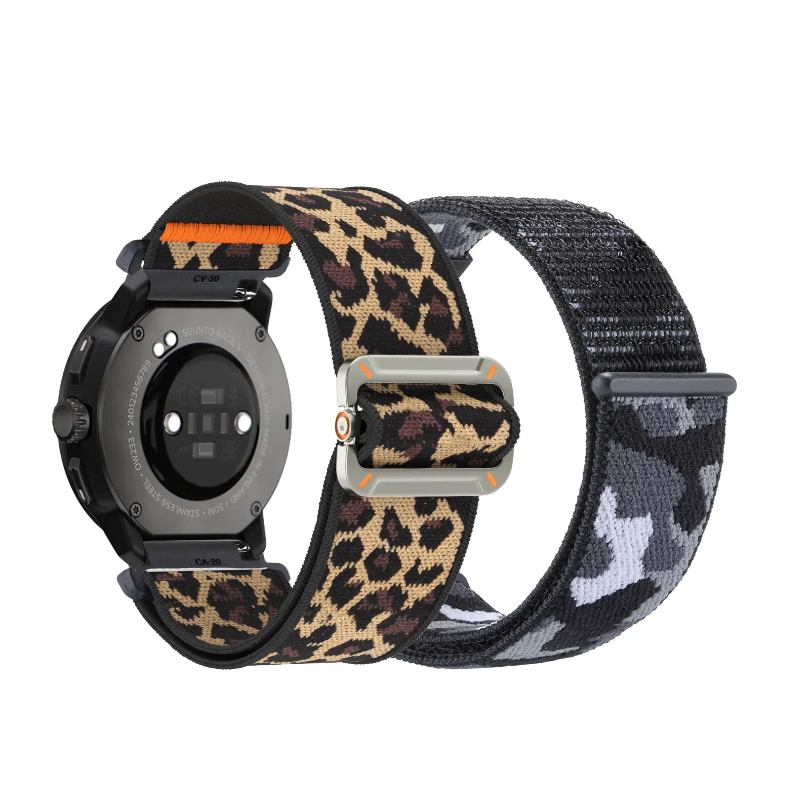 

2pcs Nylon Bands for Suunto Race/Race S/Vertical/9 Peak Pro/9 Peak/5 Peak Band, Elastic Nylon Sports Strap