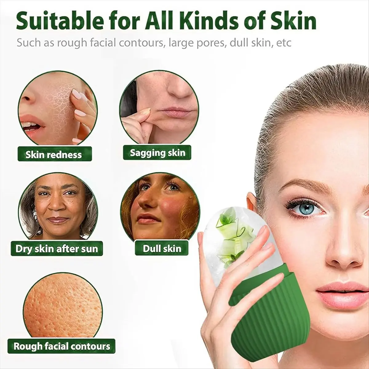 A013 Ice Face Roller Massager,ice-cube Roller for Face,Eyes and Neck Naturally Conditioning and Skin Care,De-Puff Eye Bags B