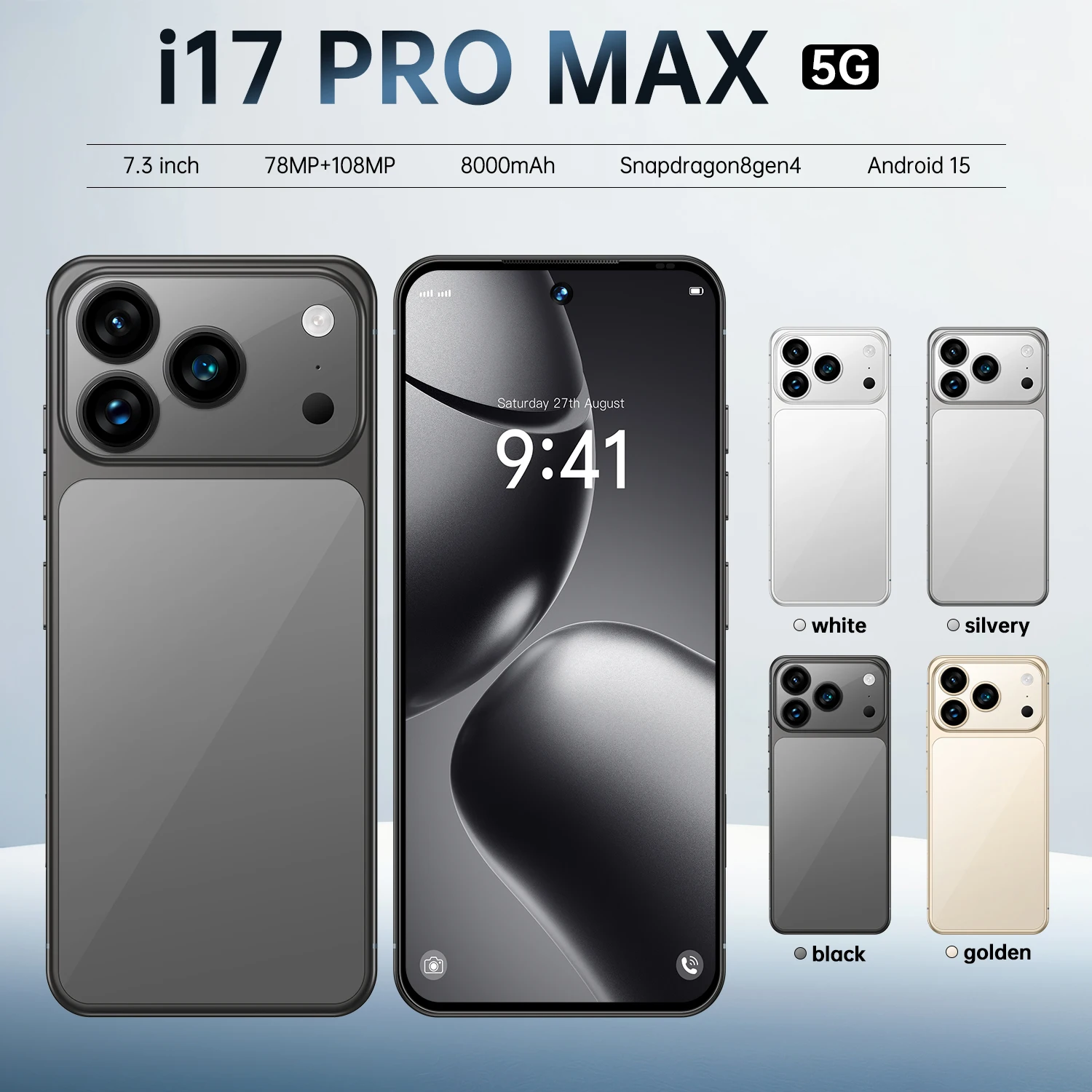 Global Vision 17 Pro Max Smartphone 5G Android 12 16GB RAM 1TB ROM 6.3 Inch Phone 2280x1080HD 24+48MP 4 5G Network Mobile Phone