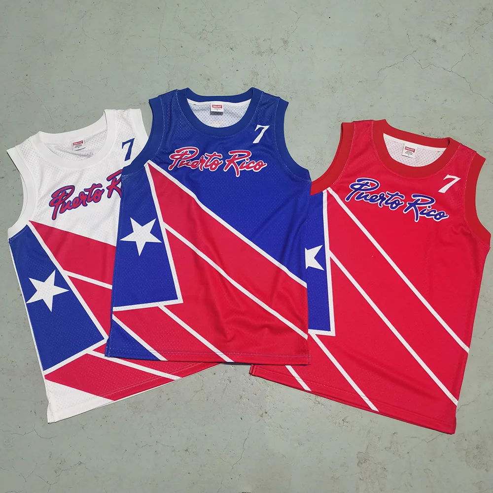 

Trillest Puerto Rico 7 Carlos Arroyo 2004 Olympic Heavy Weight Mesh Sublimation Printed Basketball Jerseys Customized