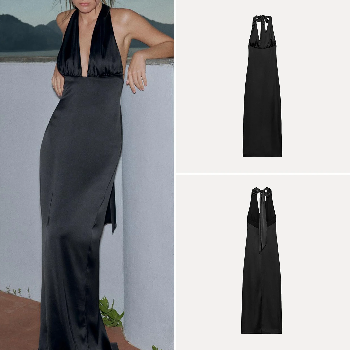 

Fashionable Long Dress Neck Hanging Design Standard Version Straight Skirt Style Women's Clothing Summer 2026 Quality Material