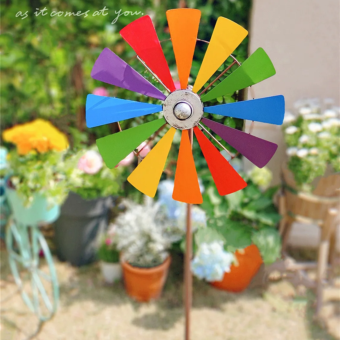 

Iron Metal Country Style Windmill Wind Spinner Pinwheels Home Garden Yard Decor Wonderful Garden Outdoor Decoration Accessories