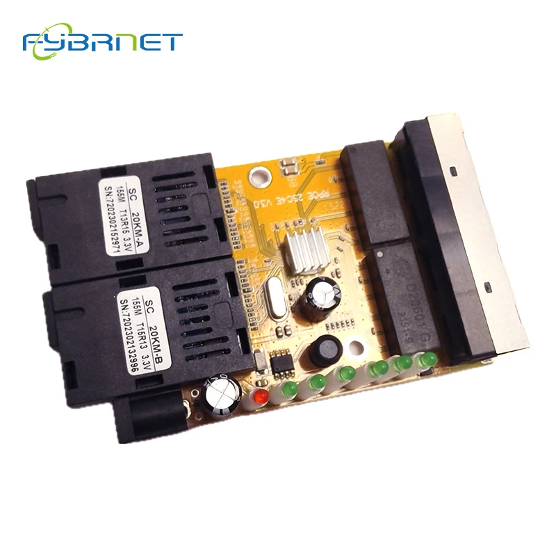 2/10Pcs Switch Reverse POE MINI 2Fiber 4RJ45 Fiber Optical Media Converter PCBA Fiber Optical UTP Port 10/100M PCBA Board