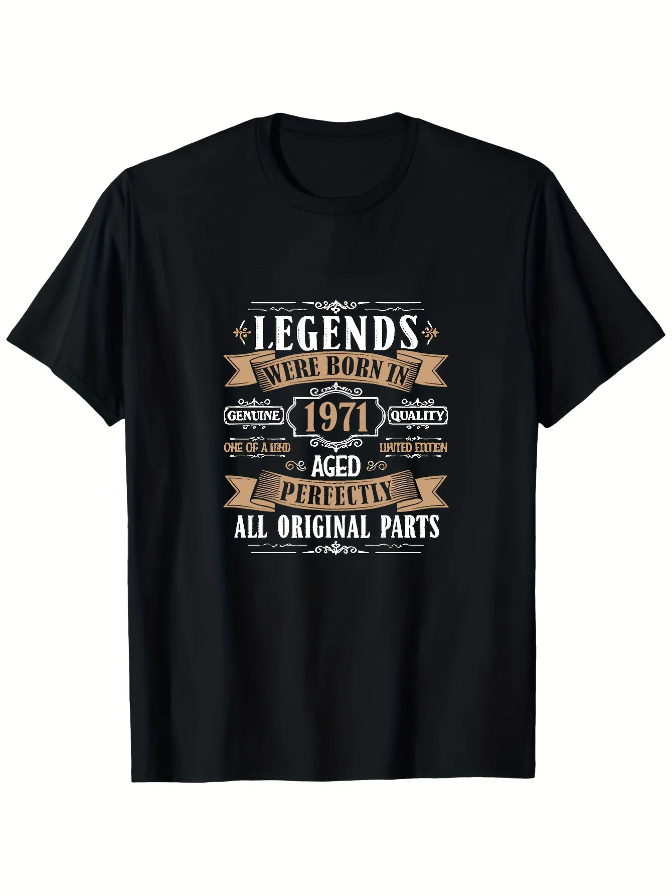 1971 Vintage Birthday T-Shirt - Heavyweight  Retro 70s Graphic Tee - Limited Edition 1971 Born - One of a Kind Vintage Design - Unisex Adult Sizes S-2XL - Birthday Party Outfit, ChristmasThanksgiving Gift for Men  Women - Durable 70s Nostalgia Apparel - G
