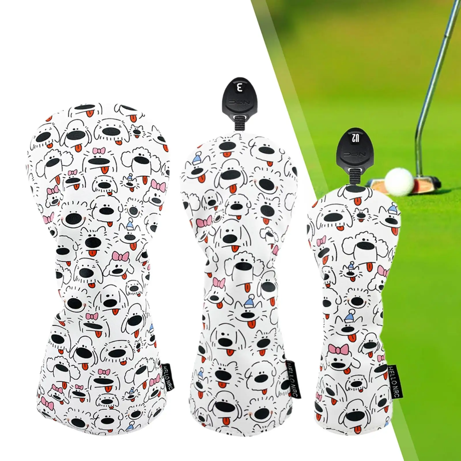 Golf Club Head Cover Golf Wood Headcover Cute Lightweight Golf Training Supplies Golf Club Cover Protector for Outdoor Sports