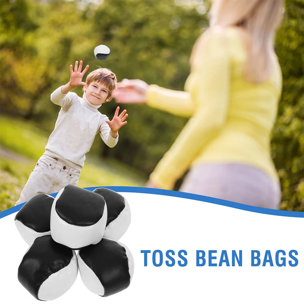 

6pcs PVC Sandbags Beanbags for Kids Black Throwing Toys Outdoor Games Lightweight Portable Fun Teamwork Interaction
