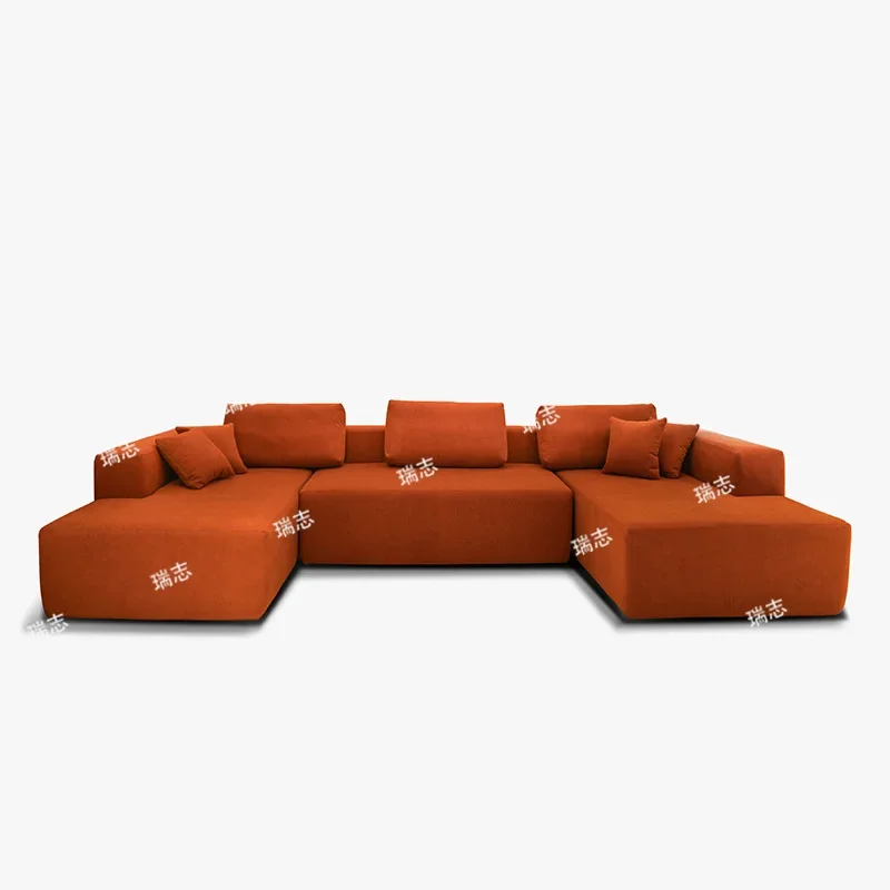 Cross-border vacuum compression fabric sofa modular combination tofu block corner modern living room Internet celebrity designer
