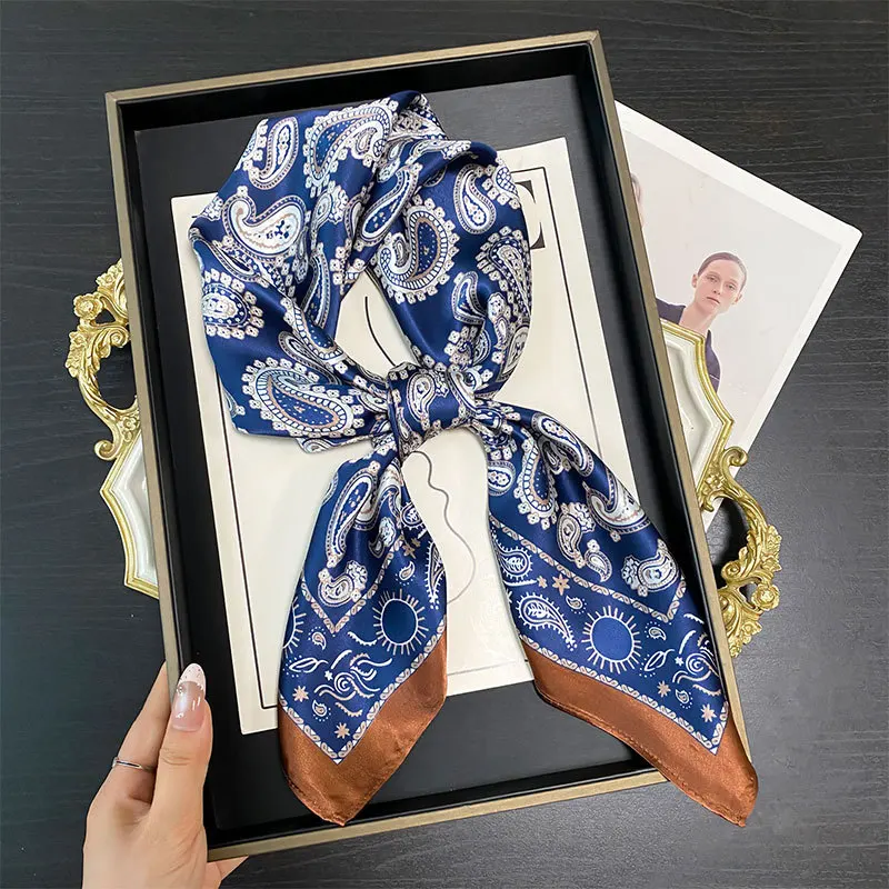 

100% Silk Scarf Women's Bandana Square Hijab Luxury Turban Headscarf Windproof Shawl Handkerchief Neckerchief Headband Wraps