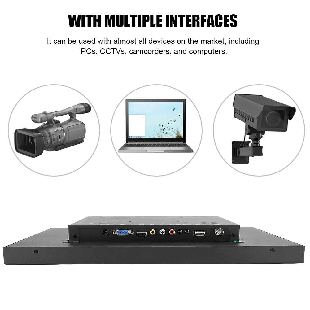 17,3-calowy monitor przemysłowy Full HD z wbudowaną płytą główna, metalowy, normalna wersja bez dotyku, duży monitor