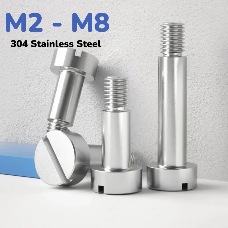 M2-M8 304 Stainless Steel Slotted Shoulder Step Screw One Word Slot Bearing Limit Positioning Plug Bolt Hardware Fastener