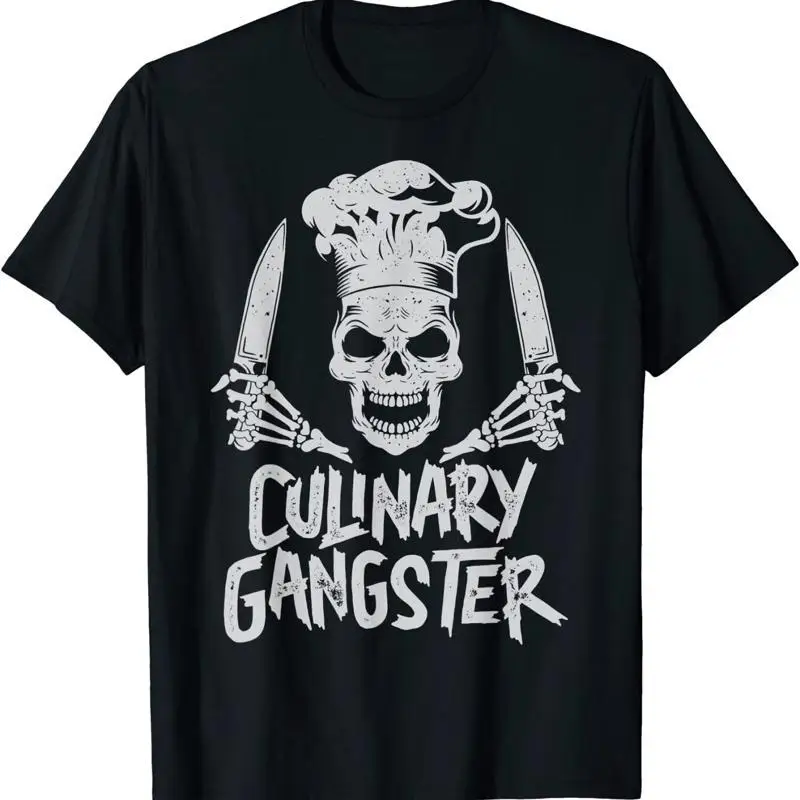 Min New Limited Chef Culinary Gangster Cook Skull Cooking Knife T Shir T shirt