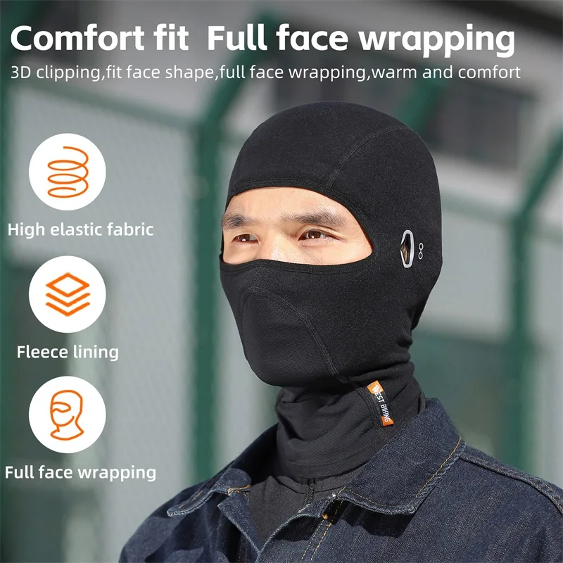 WEST BIKING Winter Fleece Headgear Warm Comfortable Cycling Balaclava Men Women Breathable Motor Caps Full Face Mask Sport Gear