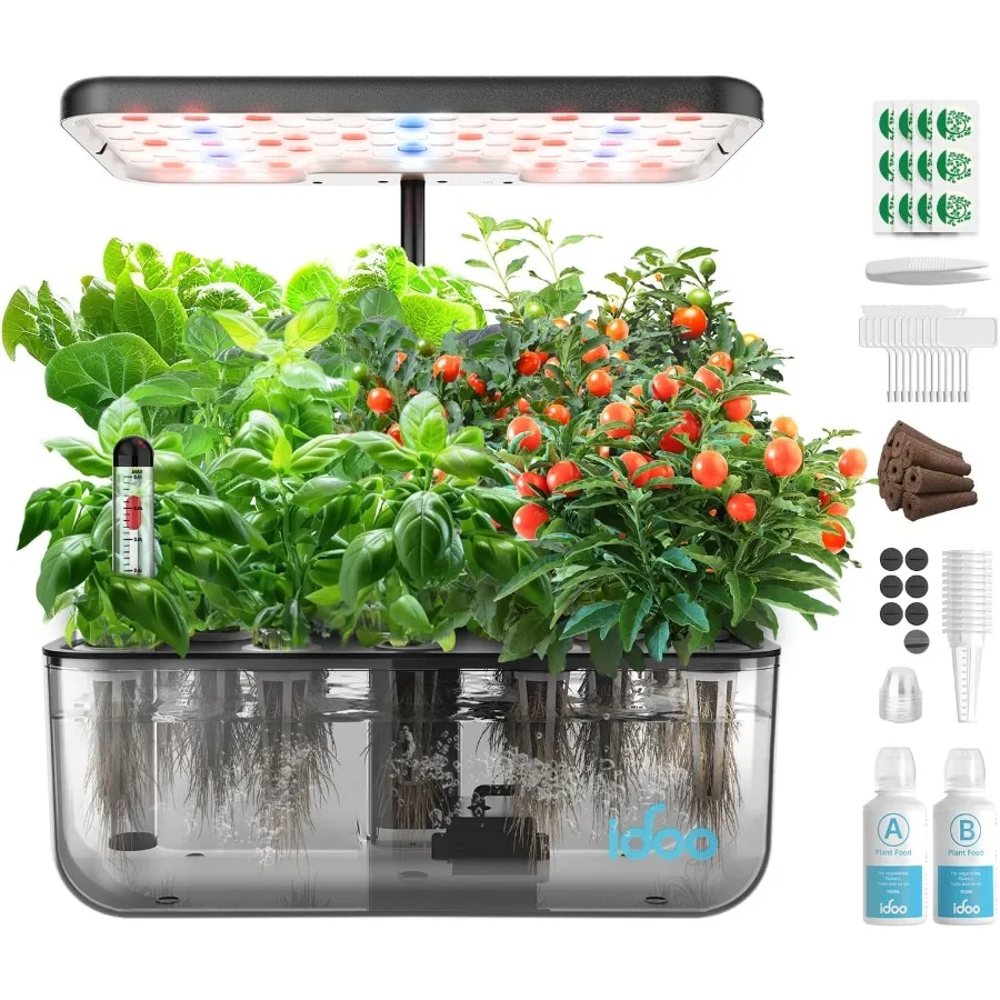 

Indoor Herb Garden Kit with LED Grow Light 12 Pods Hydroponics System for Home School Eco-Friendly Growing System for Women Mom