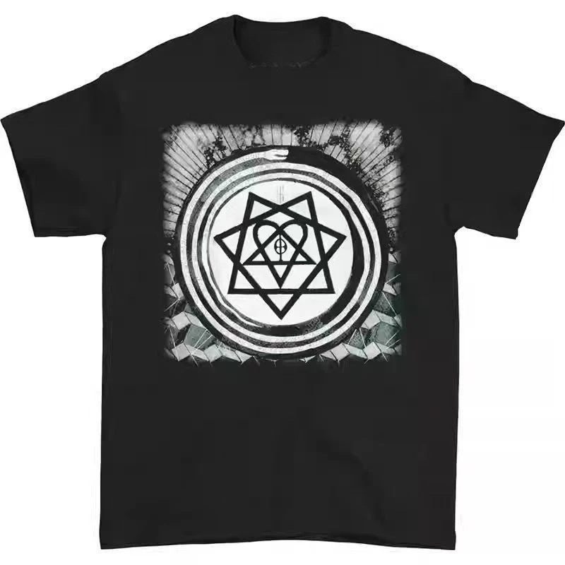 HIMGothRock - Gothic Rock - Finnisches Rockmusik-Kurzarm-T-Shirt mit Totenkopf-Punk-Motiv