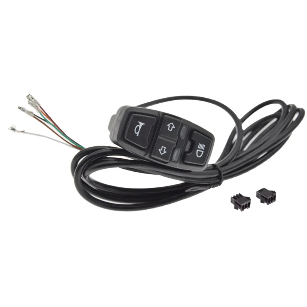 

Electric bike handlebar switch three in one compact design for horn headlight and turn signal control on multiple vehicle types