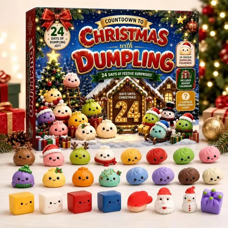 24‑Day Christmas Dumpling Squishy Advent Calendar 2026,Fidget Sensory Countdown Calendar,Surprise Squishies,Stress Relief Fidget