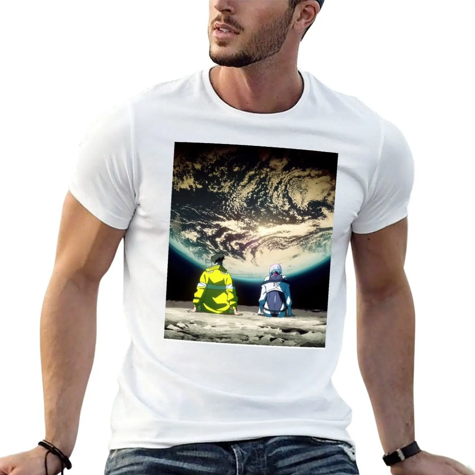 

lucy and david on the moon T-Shirt man t shirt cotton high quality printed t shirts for man T-Shirt