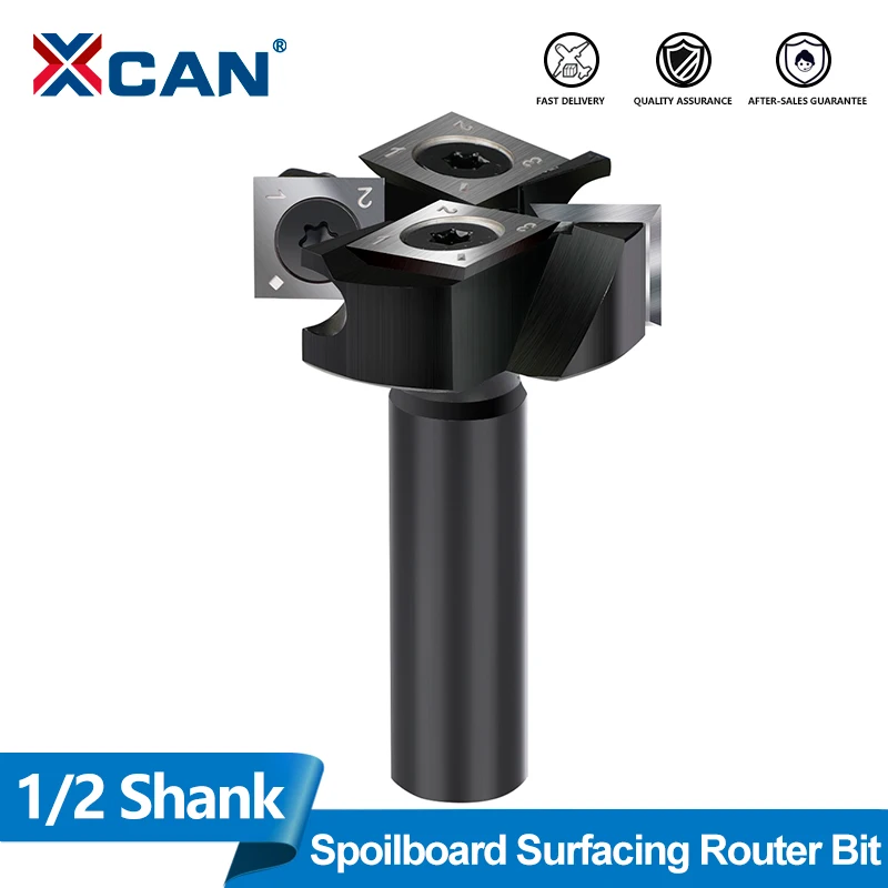 

XCAN 1 шт., 4 флейты, фреза для поверхности спойлера с ЧПУ, 1/2 дюйма, диаметр резки хвостовика 38,1 мм, вставка, твердосплавный строгальный станок по дереву