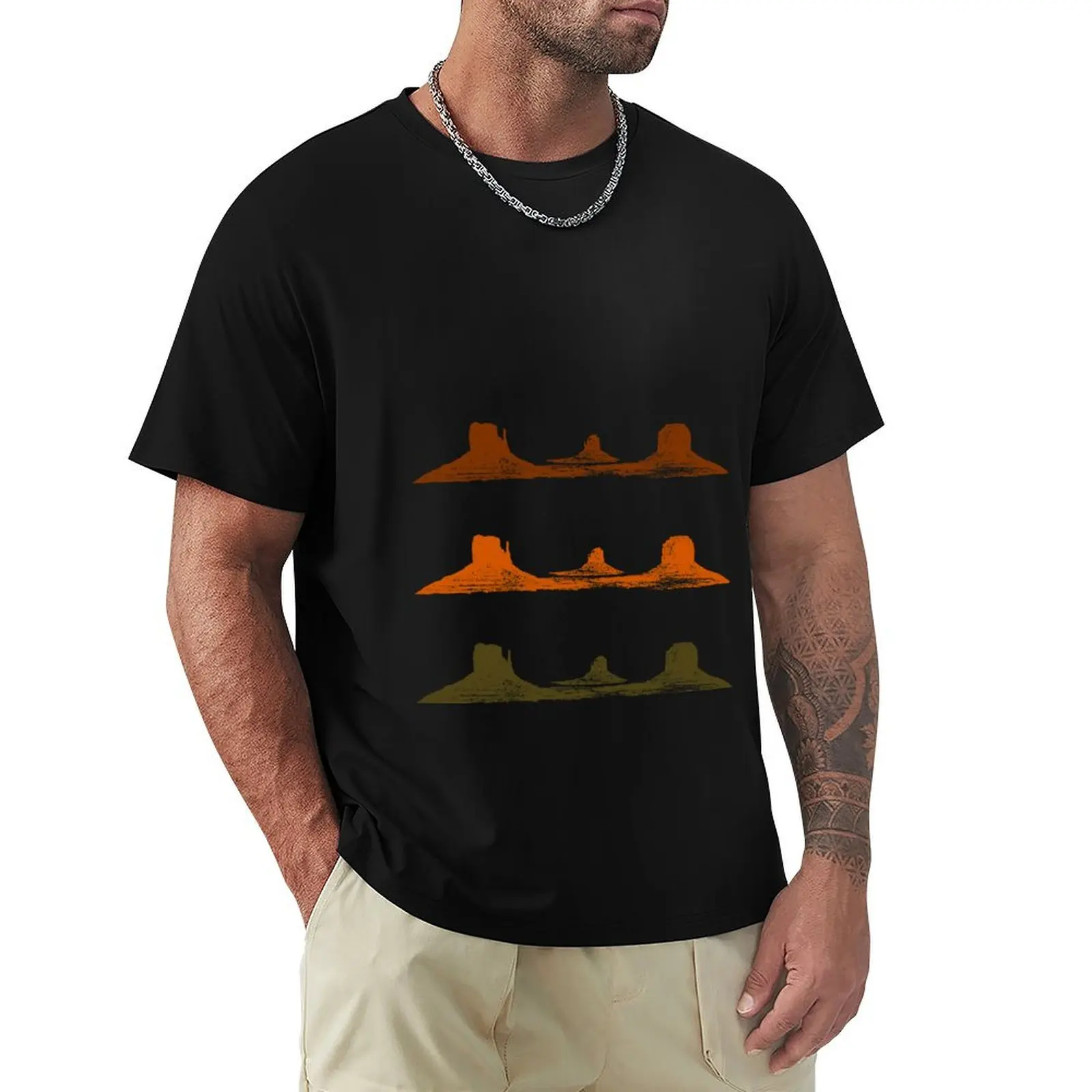 Monument Valley, 3 mountains, 3 Colors T-Shirt t shirts for man graphic funny T-Shirt