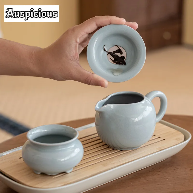 Azure Ru Kiln Porcelain Tea Infusor Aesthetic Tea Diffuser Tea Strainer Tea Making Tea Filter Drinkware Accessories Decoration