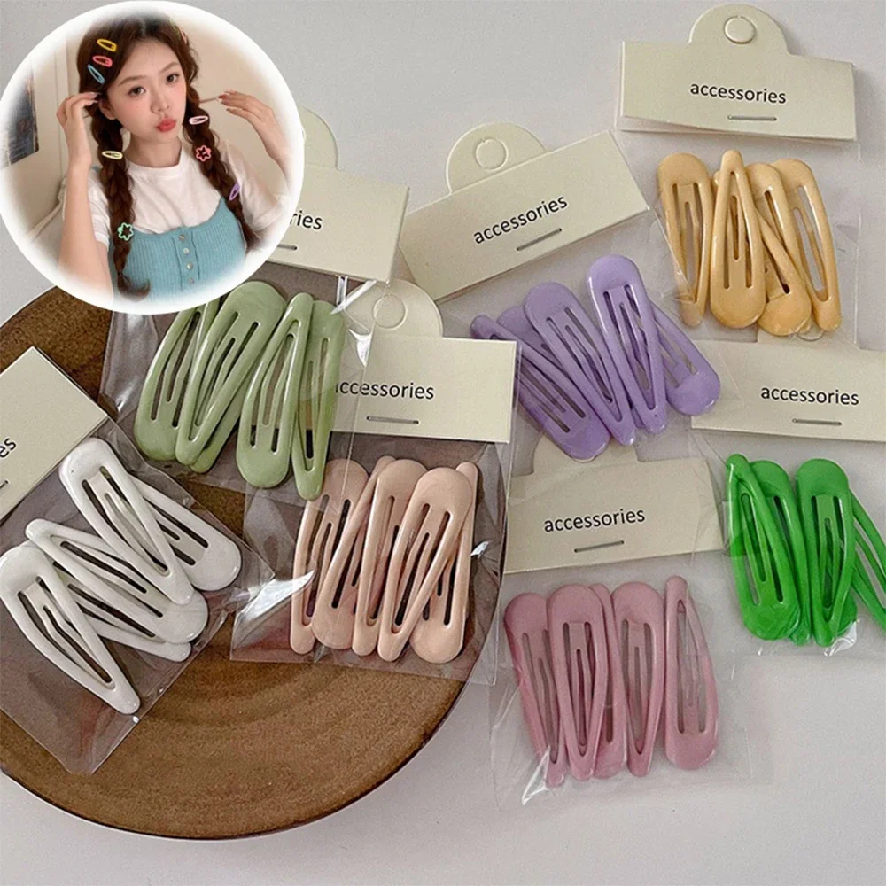 

1bag Metal Snap Hairgrip Fashion Y2k Waterdrop Shape Hair Clips Bangs Clip Edge BB Hairpins DIY Headwear Women Hair Accessories