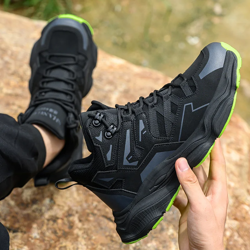 أحذية أمان للرجال أحذية عمل بمقدمة فولاذية مضادة للسحق ومضادة للثقب أحذية غير قابلة للتدمير أحذية واقية مقاومة للانزلاق والزيت