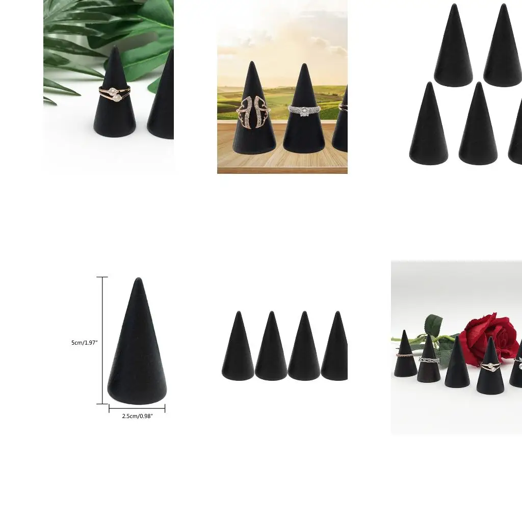 5Pcs Rings Display Stands Cone Rings Holder Jewelry Finger Trinket Stand Rings Stack